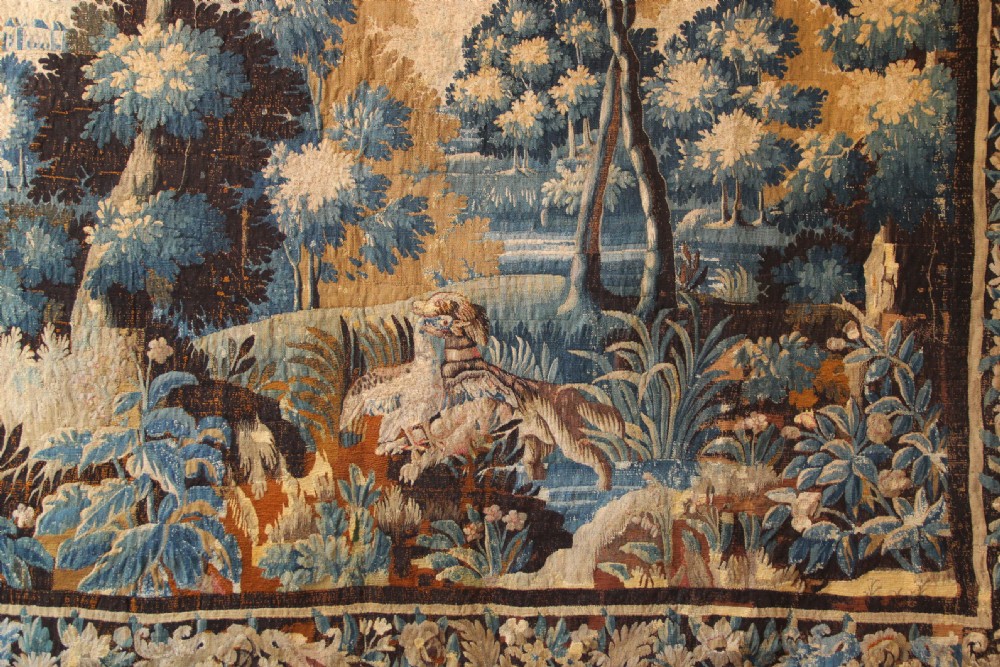 297 x 272cm 'The Naughty Dog' Verdure Tapestry, 18th Century View II