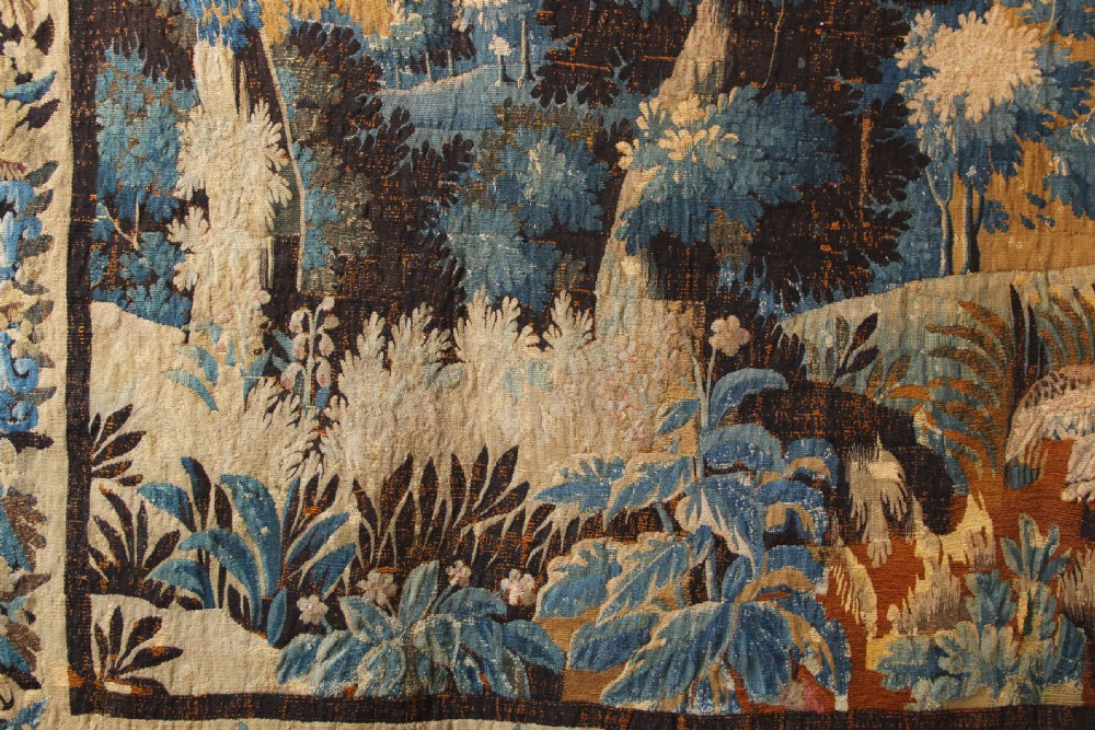 297 x 272cm 'The Naughty Dog' Verdure Tapestry, 18th Century View IV