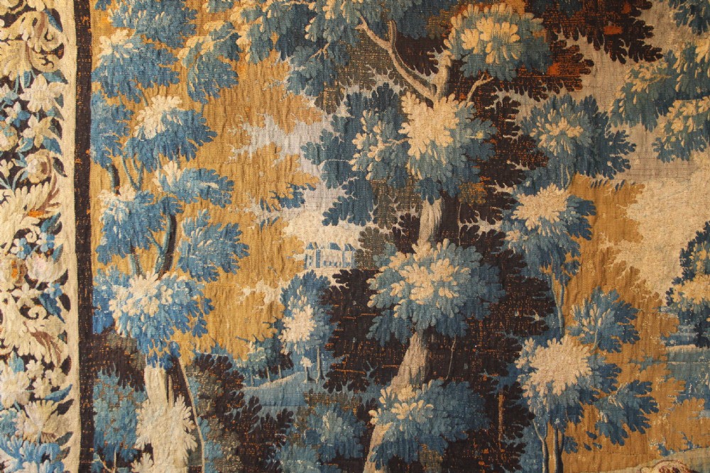 297 x 272cm 'The Naughty Dog' Verdure Tapestry, 18th Century View V