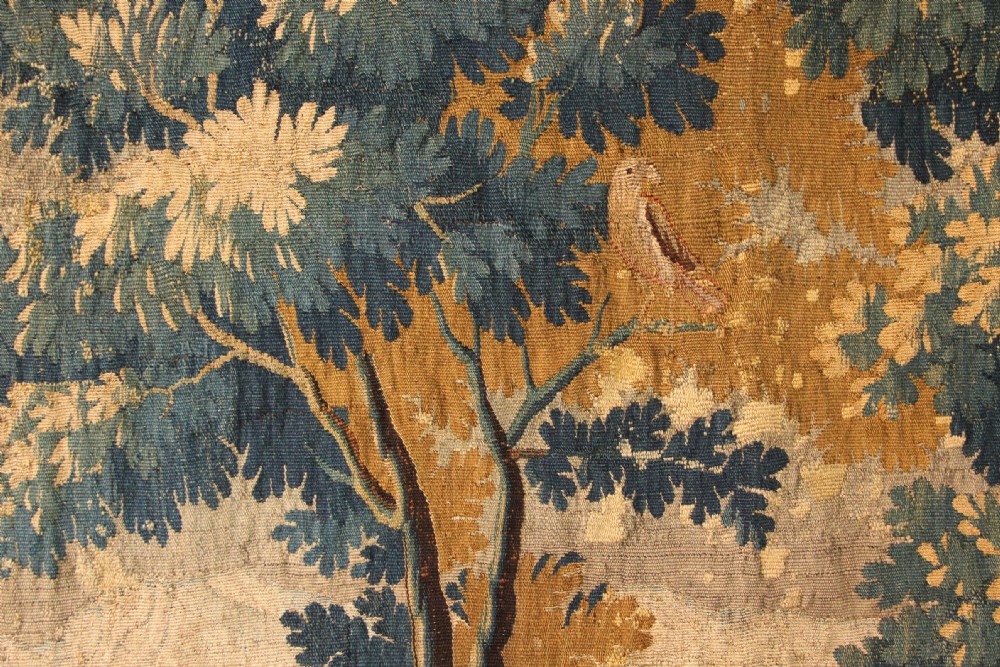297 x 272cm 'The Naughty Dog' Verdure Tapestry, 18th Century View XII