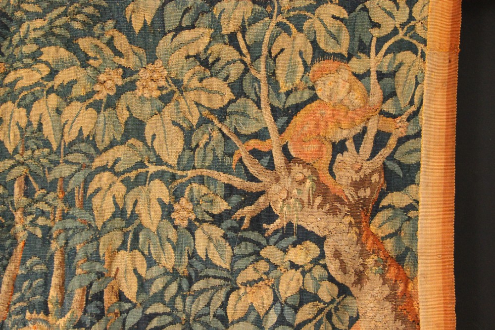 197 x 188cm 16th Century Tapestry With Wild Beasts, Northern France View VI