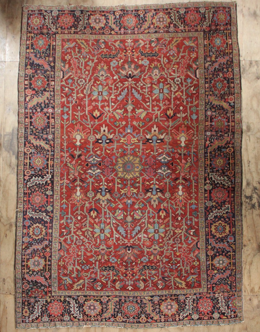 228 x 336cm Antique Heriz Allover Design Carpet