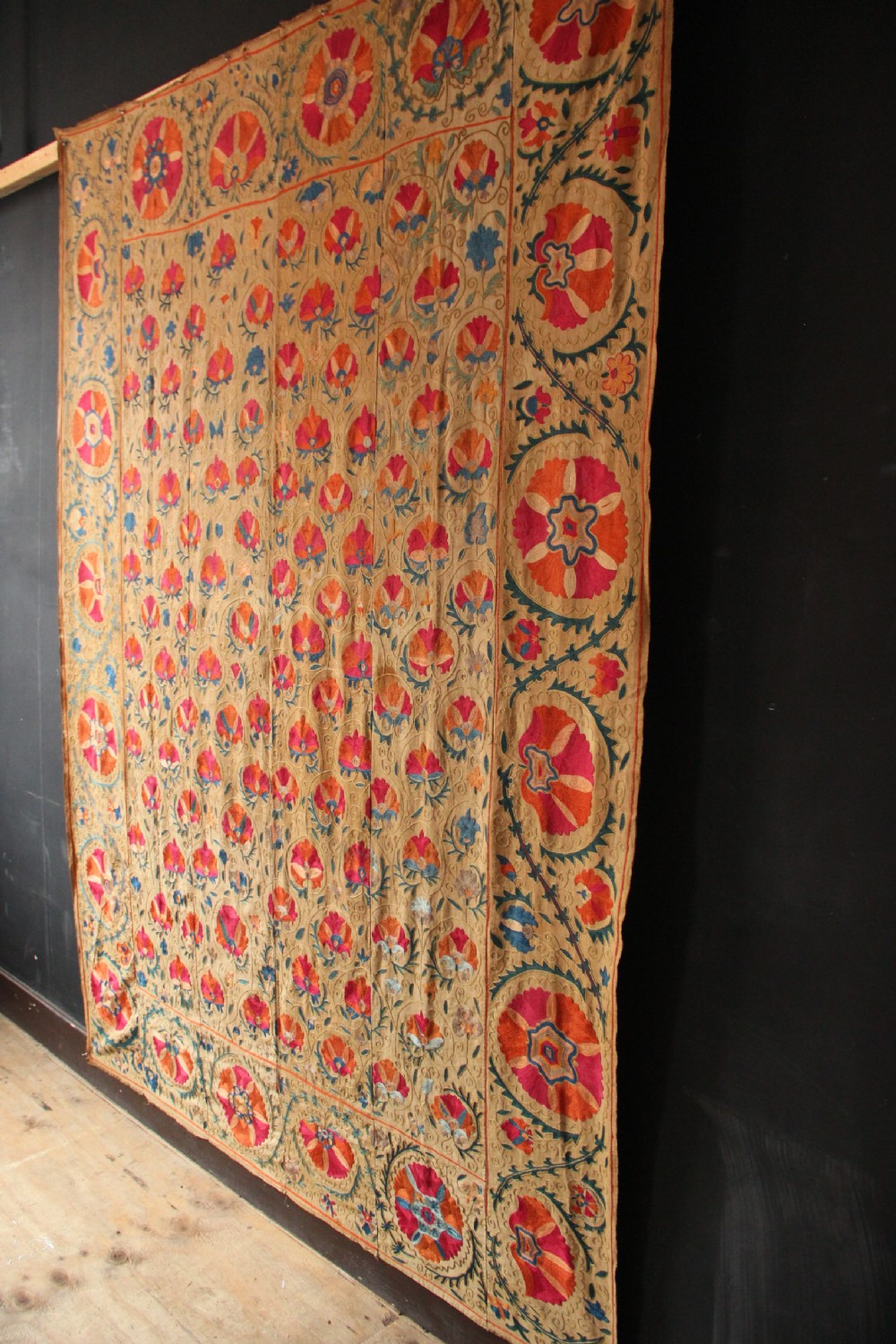 170 x 236xm Antique Suzani from Uzbekistan View XII