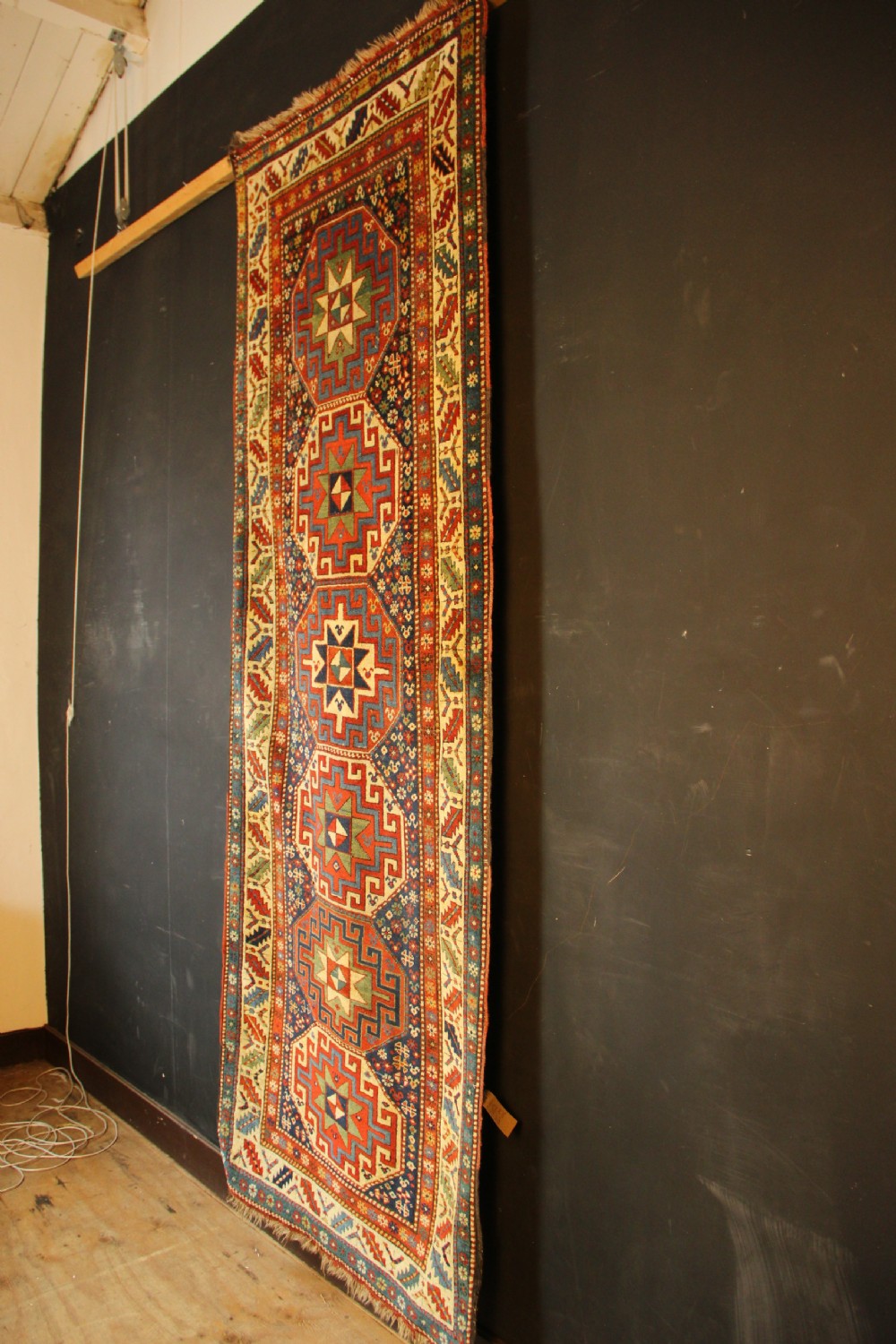 105 x 290xm Antique Moghan Kazak View VI