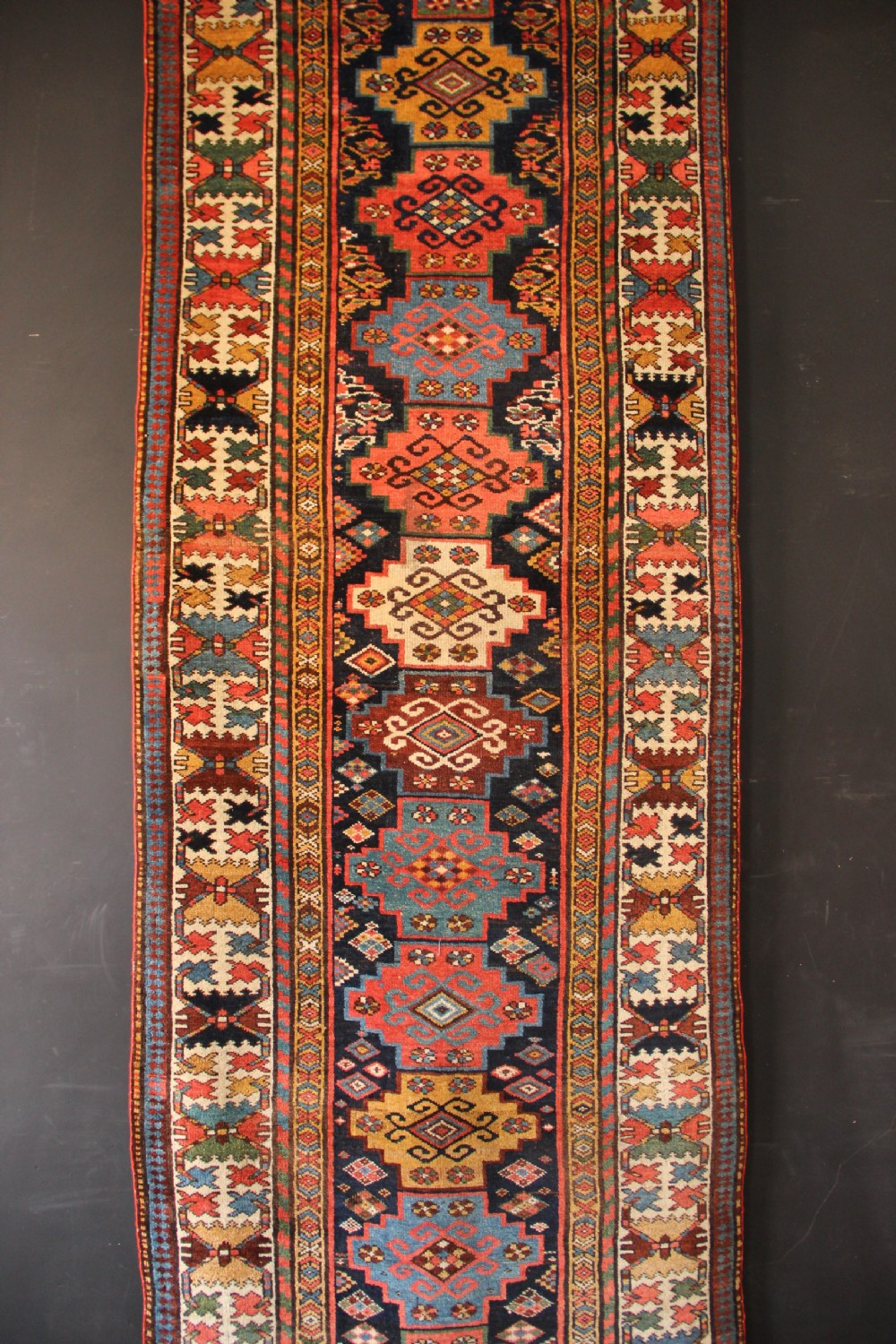 103 x 412cm Antique Kurdish Runner View II