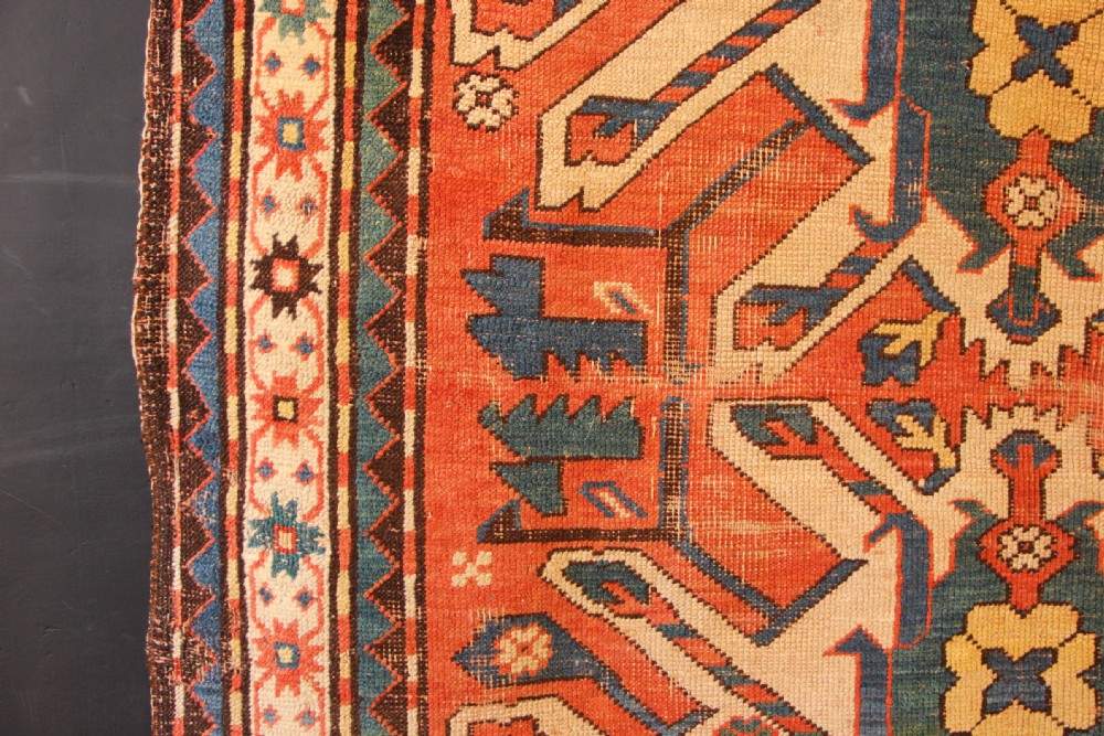 126 x 185cm Antique Sunburst or Eagle Kazak View VI