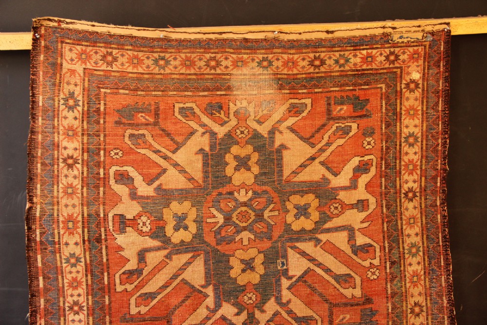 126 x 185cm Antique Sunburst or Eagle Kazak View XII