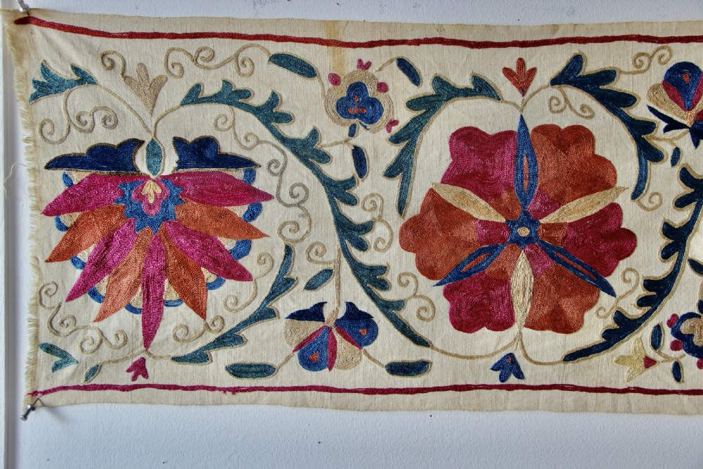 30 x 110cm Antique Suzani Border View III