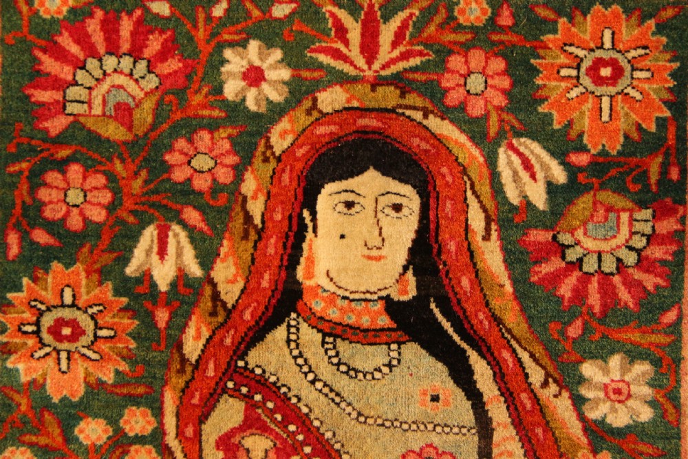 67 x 81cm Lavar Kirman Pictoral Rug View V