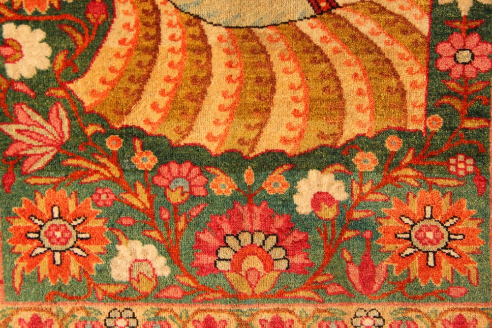67 x 81cm Lavar Kirman Pictoral Rug View VI