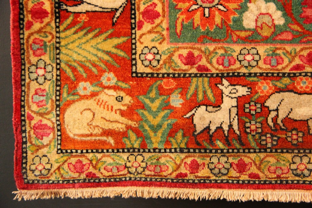 67 x 81cm Lavar Kirman Pictoral Rug View VIII