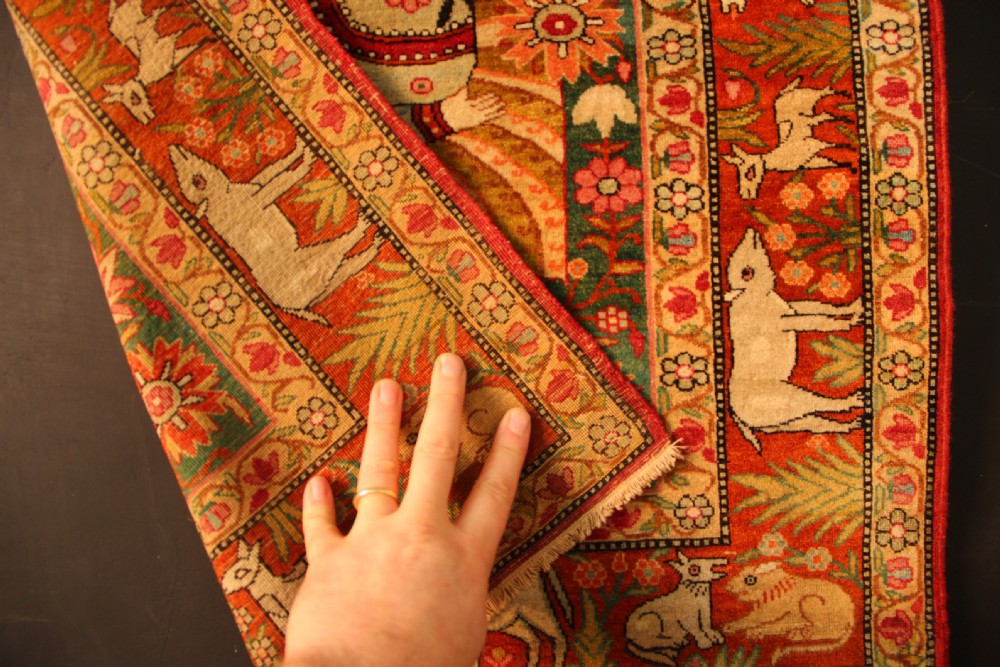 67 x 81cm Lavar Kirman Pictoral Rug View XII