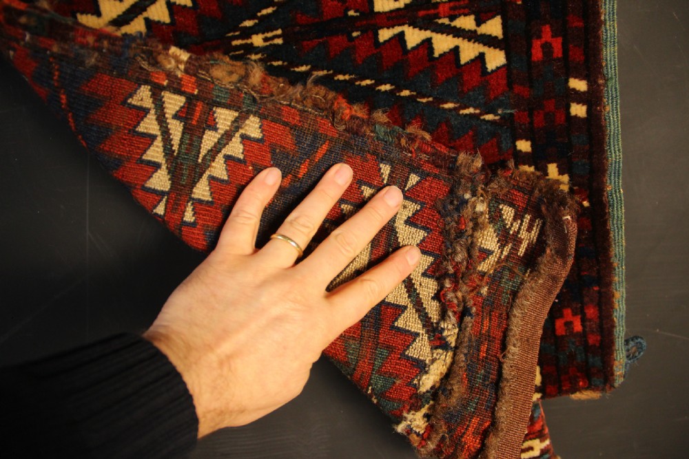 44 x 52cm Antique Yomud Okbash Fragment View III