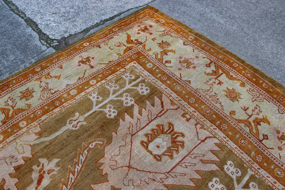 375 x 454cm Antique Oushak Carpet View III