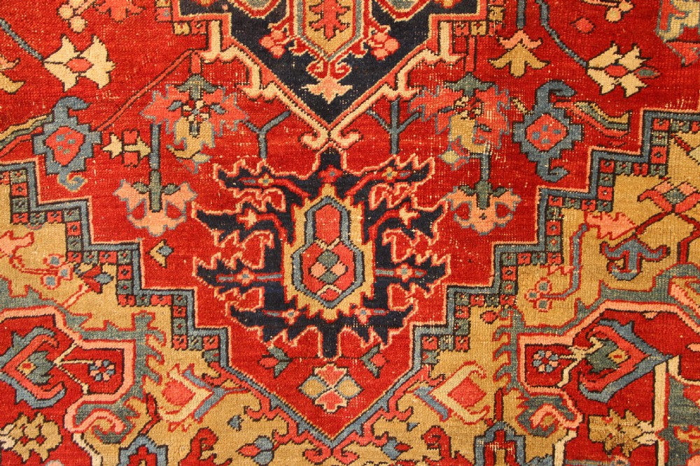 261 x 309cm Small Antique Heriz Carpet View V