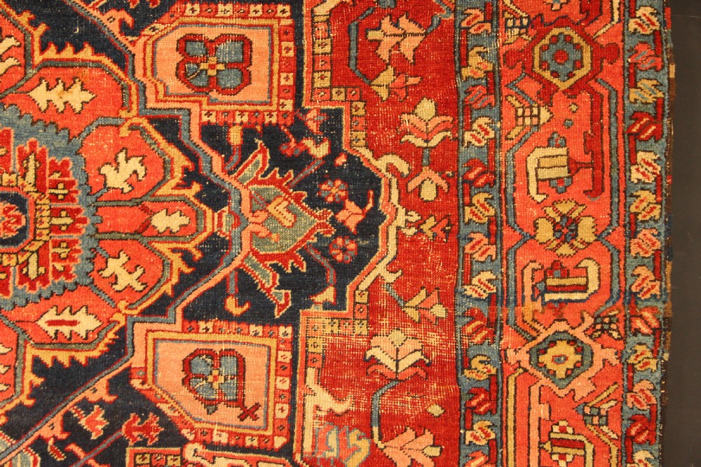 261 x 309cm Small Antique Heriz Carpet View VII