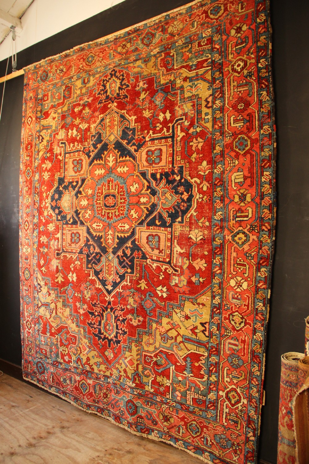 261 x 309cm Small Antique Heriz Carpet View XII