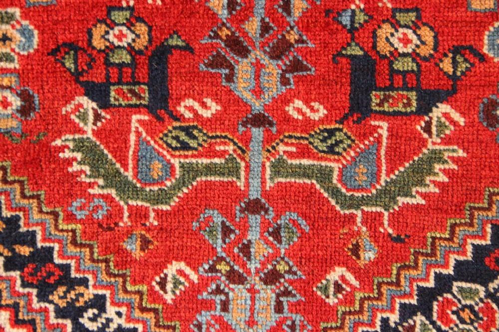 138 x 218cm Fine Antique Khamseh 'Bird Rug' View V