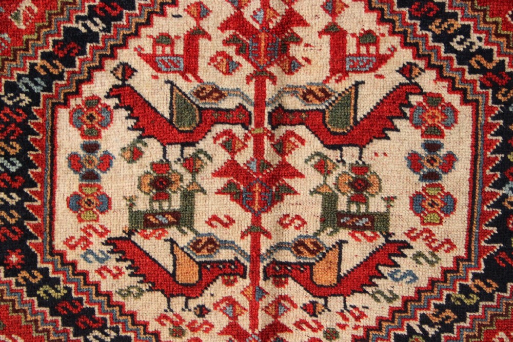 138 x 218cm Fine Antique Khamseh 'Bird Rug' View VI