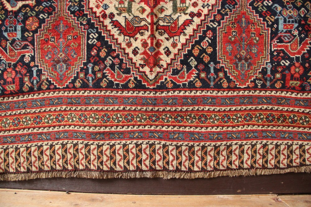 138 x 218cm Fine Antique Khamseh 'Bird Rug' View IX