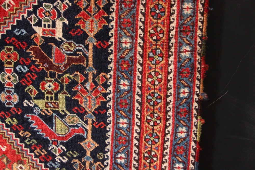 138 x 218cm Fine Antique Khamseh 'Bird Rug' View XI