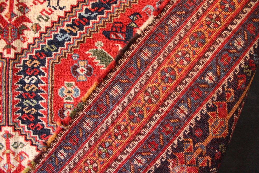 138 x 218cm Fine Antique Khamseh 'Bird Rug' View XII