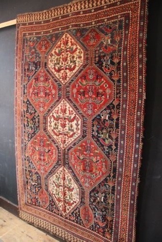 138 x 218cm Fine Antique Khamseh 'Bird Rug' View X