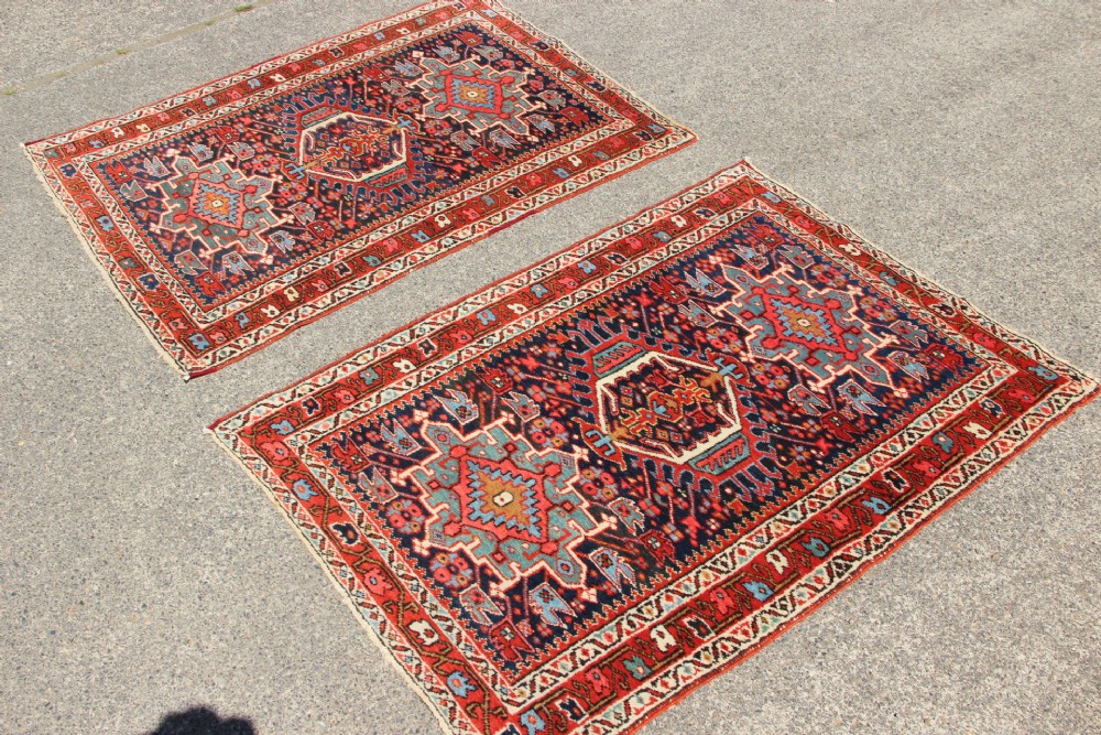 98 x 130cm Each, A Pair Of Antique Heriz Rugs View II