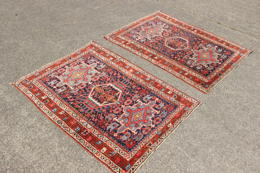 98 x 130cm Each, A Pair Of Antique Heriz Rugs View III