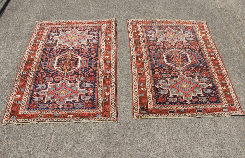 98 x 130cm Each, A Pair Of Antique Heriz Rugs View IV
