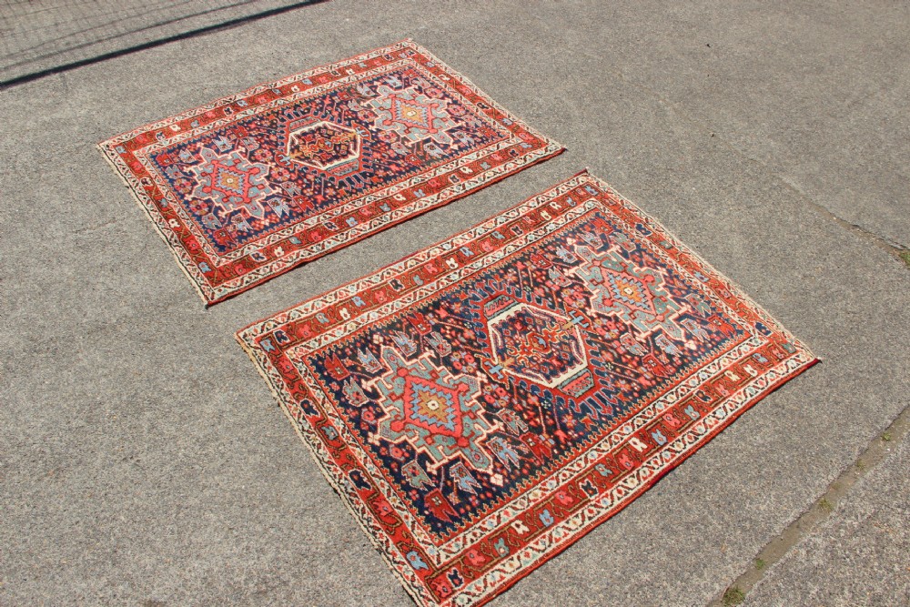 98 x 130cm Each, A Pair Of Antique Heriz Rugs View V