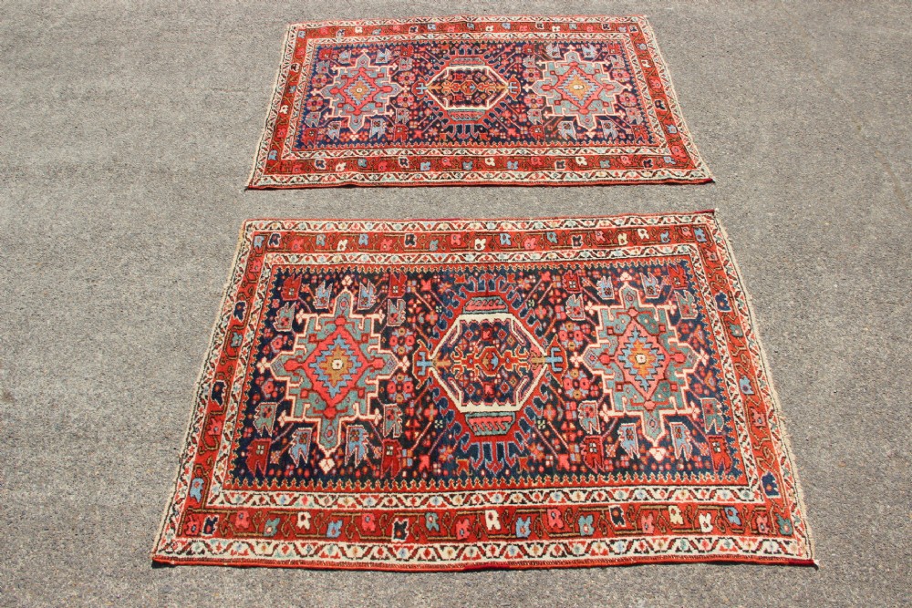 98 x 130cm Each, A Pair Of Antique Heriz Rugs View VI
