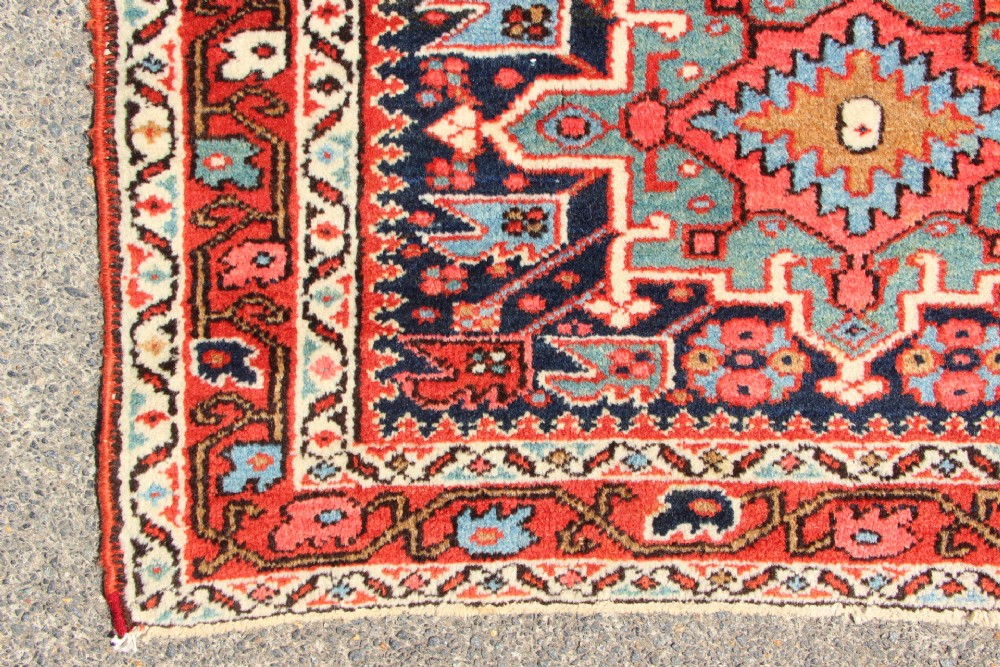 98 x 130cm Each, A Pair Of Antique Heriz Rugs View X