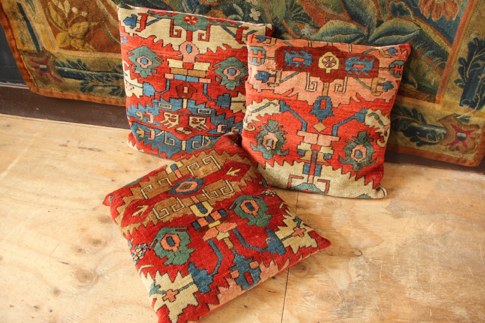 Three Antique Heriz Cushions View IV