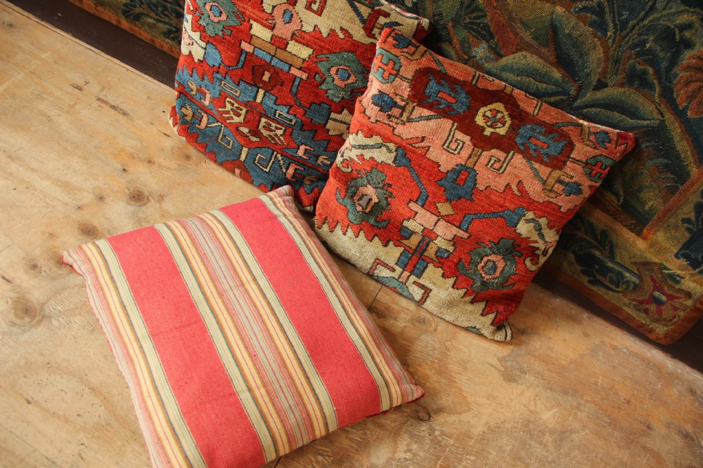 Three Antique Heriz Cushions View V