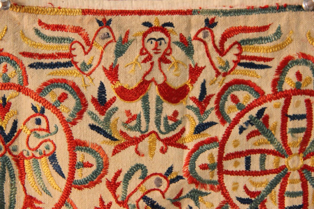 23 x 70cm Late 19th Century Cretan Girls Silk Embroidered Skirt Panel View III
