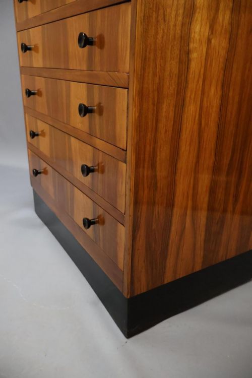 ART DECO WALNUT TALLBOY CHEST OF DRAWERS - ADDITIONAL PHOTO 2