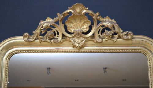 LARGE 19TH CENTURY FRENCH GILDED WALL MIRROR - ADDITIONAL PHOTO 2