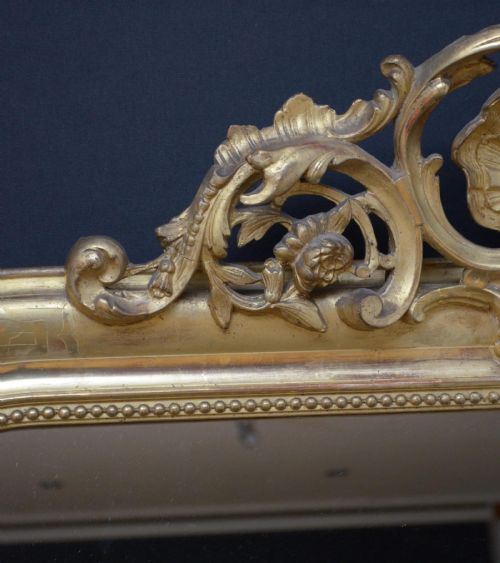 LARGE 19TH CENTURY FRENCH GILDED WALL MIRROR - ADDITIONAL PHOTO 3