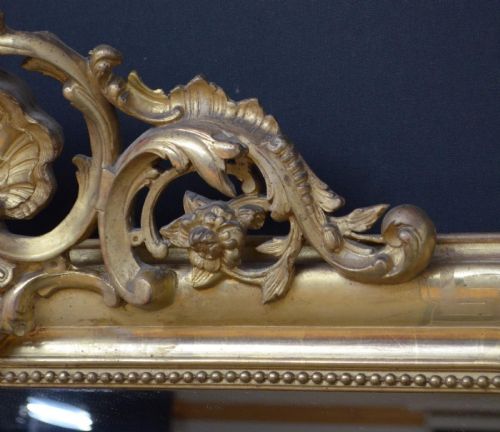 LARGE 19TH CENTURY FRENCH GILDED WALL MIRROR - ADDITIONAL PHOTO 4