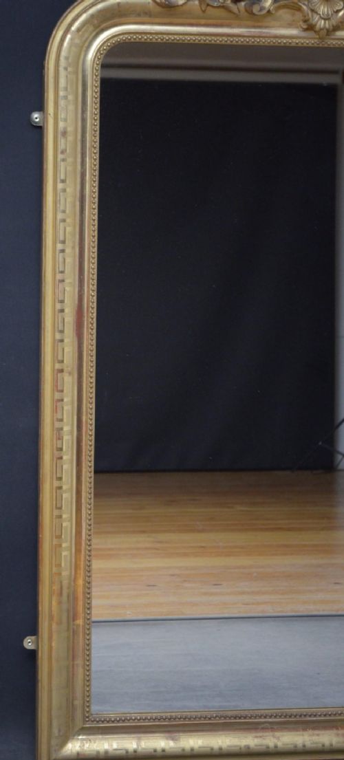LARGE 19TH CENTURY FRENCH GILDED WALL MIRROR - ADDITIONAL PHOTO 7
