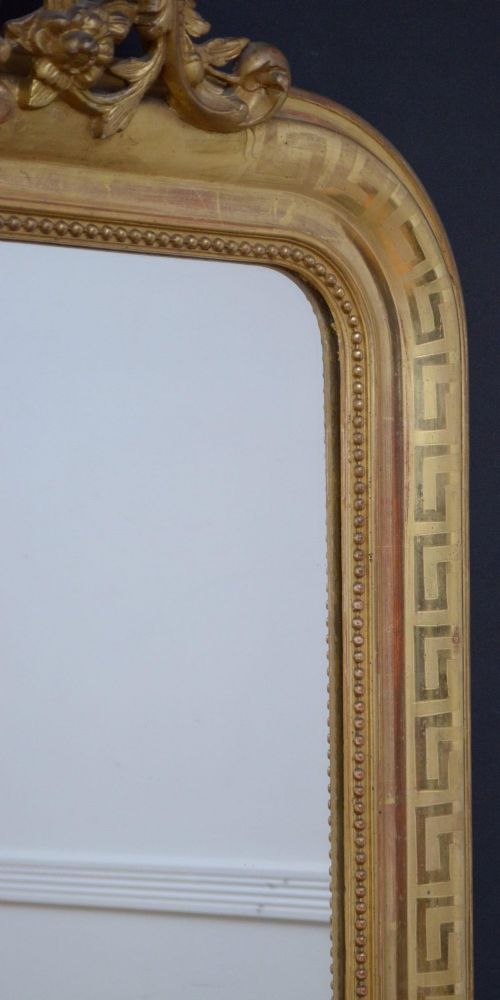 LARGE 19TH CENTURY FRENCH GILDED WALL MIRROR - ADDITIONAL PHOTO 8