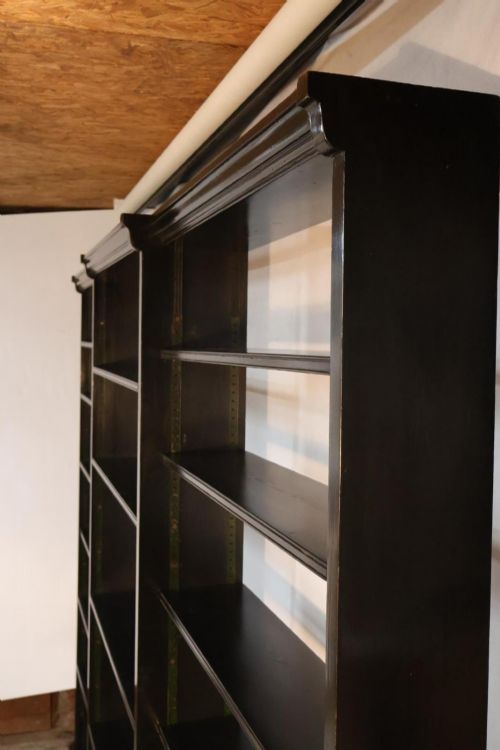EBONISED BREAKFRONT OPEN BOOKSHELVES - ADDITIONAL PHOTO 2