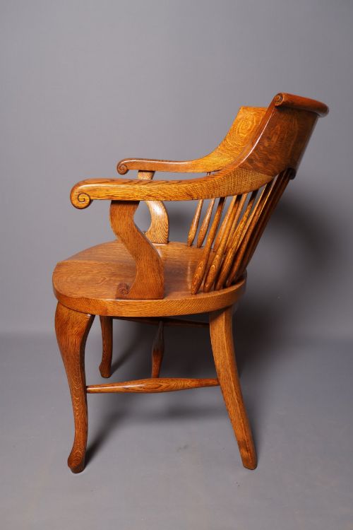 VICTORIAN OAK OFFICEDESK CHAIR - ADDITIONAL PHOTO 2
