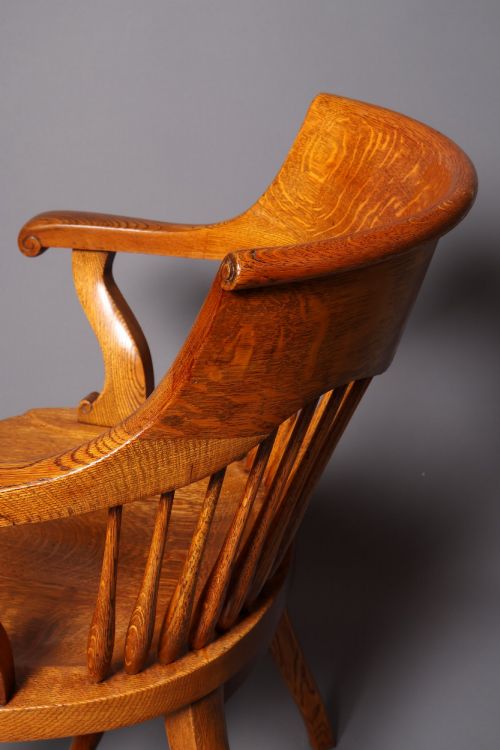 VICTORIAN OAK OFFICEDESK CHAIR - ADDITIONAL PHOTO 8