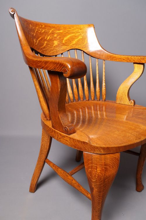 VICTORIAN OAK OFFICEDESK CHAIR - ADDITIONAL PHOTO 13