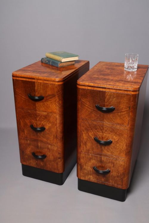 ART DECO WALNUT BEDSIDE CABINETS - ADDITIONAL PHOTO 10