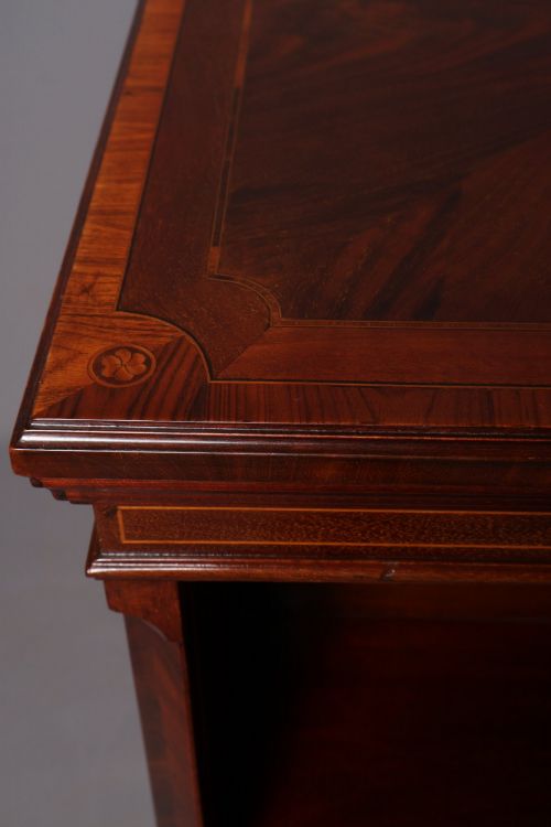 EDWARDIAN MAHOGANY INLAID REVOLVING BOOKCASE - ADDITIONAL PHOTO 9