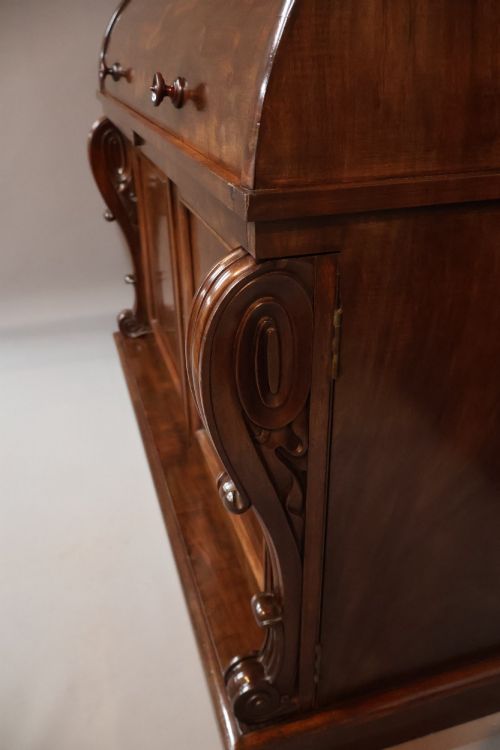 WILLIAM IV CYLINDER BUREAU BOOKCASE IN MAHOGANY - ADDITIONAL PHOTO 8