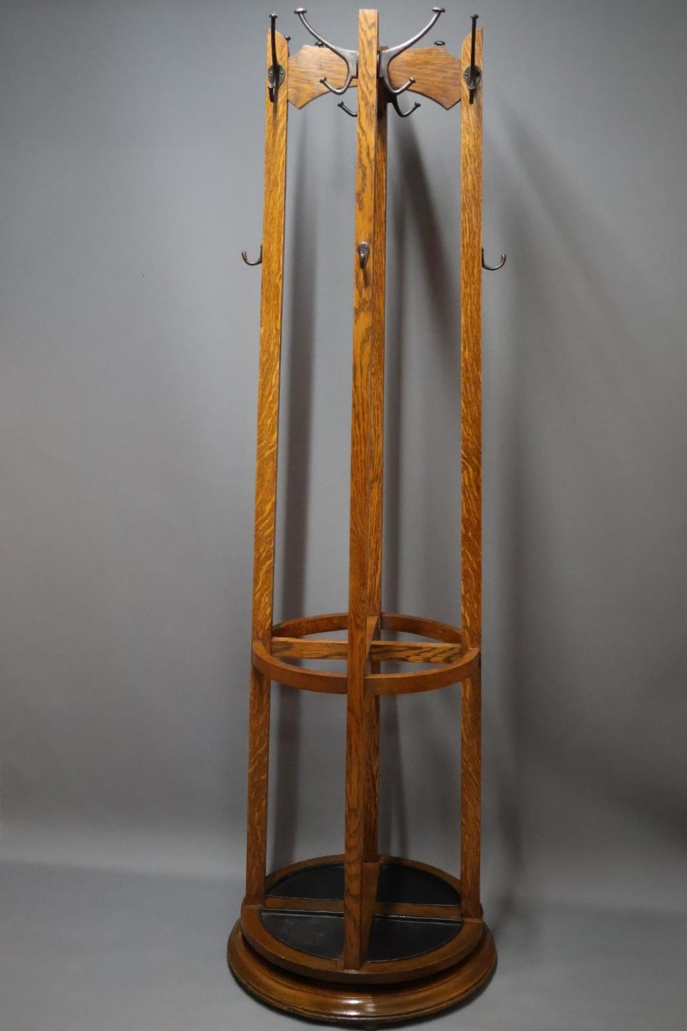 Victorian Art Nouveau Oak Revolving Hallstand